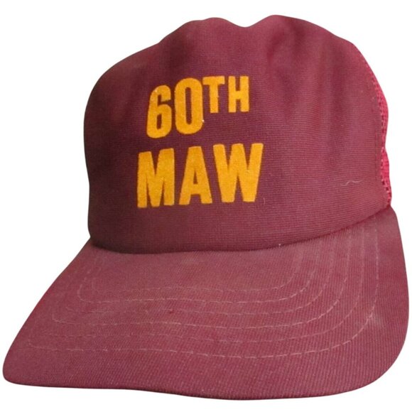 Vtg 80s Mesh Hat Skater Cap Snap Back VELVET LETTER Logo NEW ERA Distress - Picture 1 of 6
